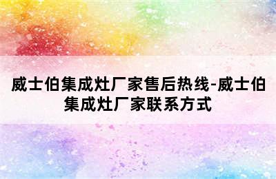 威士伯集成灶厂家售后热线-威士伯集成灶厂家联系方式