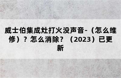 威士伯集成灶打火没声音-（怎么维修）？怎么消除？（2023）已更新