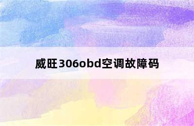 威旺306obd空调故障码