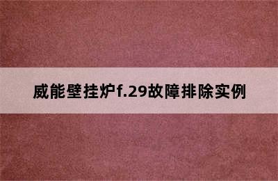 威能壁挂炉f.29故障排除实例