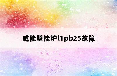 威能壁挂炉l1pb25故障