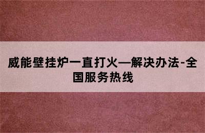 威能壁挂炉一直打火—解决办法-全国服务热线