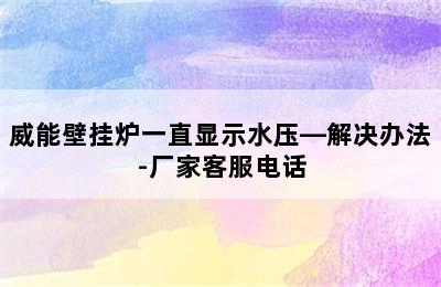 威能壁挂炉一直显示水压—解决办法-厂家客服电话