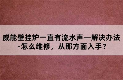 威能壁挂炉一直有流水声—解决办法-怎么维修，从那方面入手？