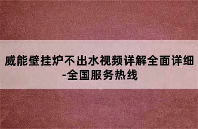 威能壁挂炉不出水视频详解全面详细-全国服务热线