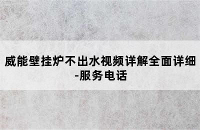 威能壁挂炉不出水视频详解全面详细-服务电话