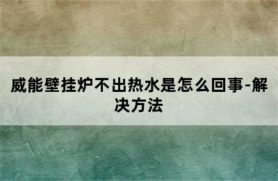 威能壁挂炉不出热水是怎么回事-解决方法