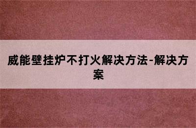 威能壁挂炉不打火解决方法-解决方案