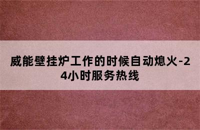 威能壁挂炉工作的时候自动熄火-24小时服务热线