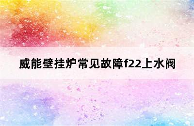 威能壁挂炉常见故障f22上水阀