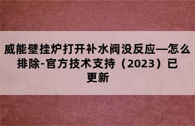 威能壁挂炉打开补水阀没反应—怎么排除-官方技术支持（2023）已更新