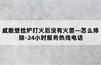 威能壁挂炉打火后没有火苗—怎么排除-24小时服务热线电话