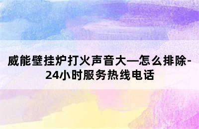 威能壁挂炉打火声音大—怎么排除-24小时服务热线电话