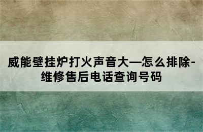 威能壁挂炉打火声音大—怎么排除-维修售后电话查询号码