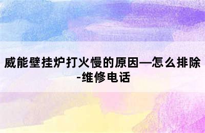 威能壁挂炉打火慢的原因—怎么排除-维修电话