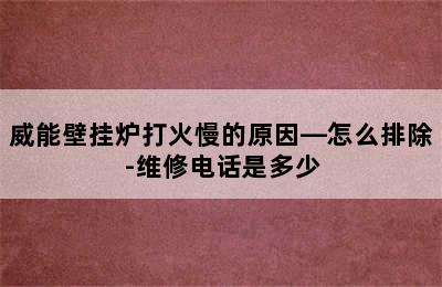 威能壁挂炉打火慢的原因—怎么排除-维修电话是多少