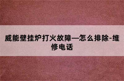 威能壁挂炉打火故障—怎么排除-维修电话