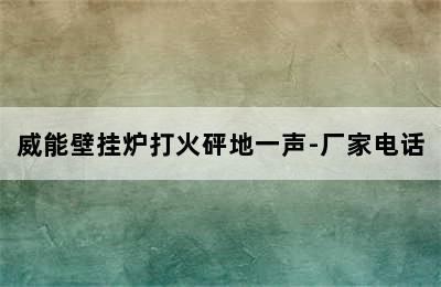 威能壁挂炉打火砰地一声-厂家电话