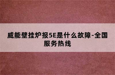 威能壁挂炉报5E是什么故障-全国服务热线