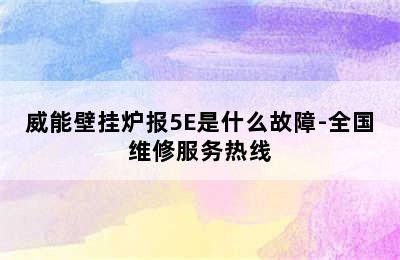 威能壁挂炉报5E是什么故障-全国维修服务热线