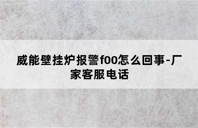 威能壁挂炉报警f00怎么回事-厂家客服电话