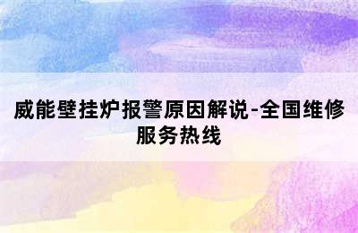 威能壁挂炉报警原因解说-全国维修服务热线