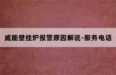 威能壁挂炉报警原因解说-服务电话