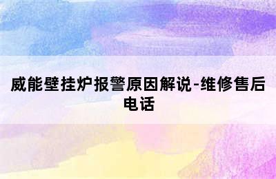 威能壁挂炉报警原因解说-维修售后电话