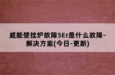 威能壁挂炉故障5Er是什么故障-解决方案(今日-更新)