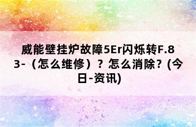 威能壁挂炉故障5Er闪烁转F.83-（怎么维修）？怎么消除？(今日-资讯)