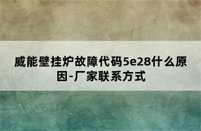 威能壁挂炉故障代码5e28什么原因-厂家联系方式