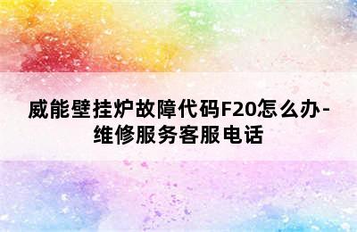 威能壁挂炉故障代码F20怎么办-维修服务客服电话