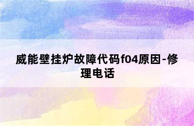 威能壁挂炉故障代码f04原因-修理电话