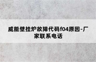 威能壁挂炉故障代码f04原因-厂家联系电话