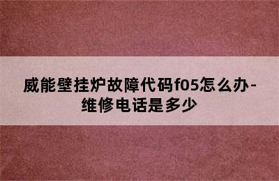 威能壁挂炉故障代码f05怎么办-维修电话是多少