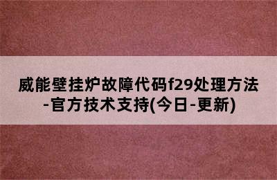 威能壁挂炉故障代码f29处理方法-官方技术支持(今日-更新)