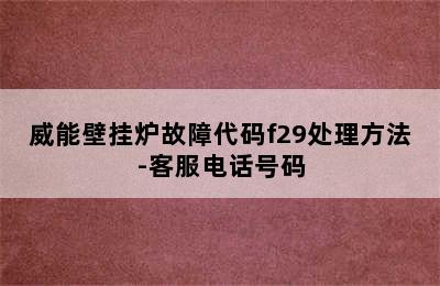 威能壁挂炉故障代码f29处理方法-客服电话号码