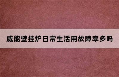 威能壁挂炉日常生活用故障率多吗