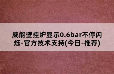 威能壁挂炉显示0.6bar不停闪烁-官方技术支持(今日-推荐)