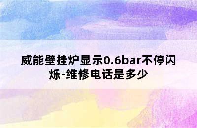 威能壁挂炉显示0.6bar不停闪烁-维修电话是多少