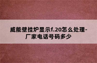 威能壁挂炉显示f.20怎么处理-厂家电话号码多少