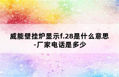 威能壁挂炉显示f.28是什么意思-厂家电话是多少