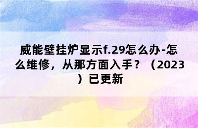 威能壁挂炉显示f.29怎么办-怎么维修，从那方面入手？（2023）已更新