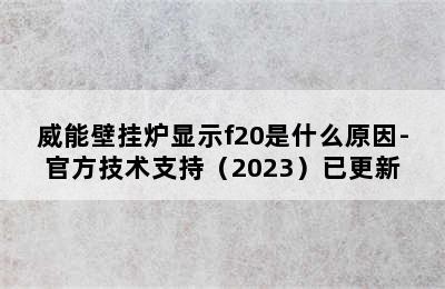 威能壁挂炉显示f20是什么原因-官方技术支持（2023）已更新