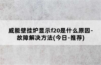 威能壁挂炉显示f20是什么原因-故障解决方法(今日-推荐)