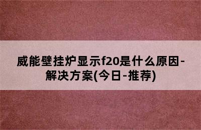 威能壁挂炉显示f20是什么原因-解决方案(今日-推荐)