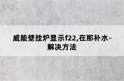 威能壁挂炉显示f22,在那补水-解决方法