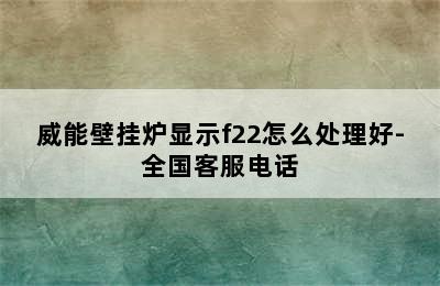 威能壁挂炉显示f22怎么处理好-全国客服电话