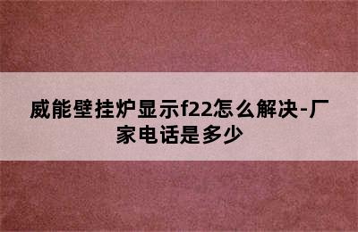 威能壁挂炉显示f22怎么解决-厂家电话是多少