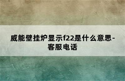 威能壁挂炉显示f22是什么意思-客服电话